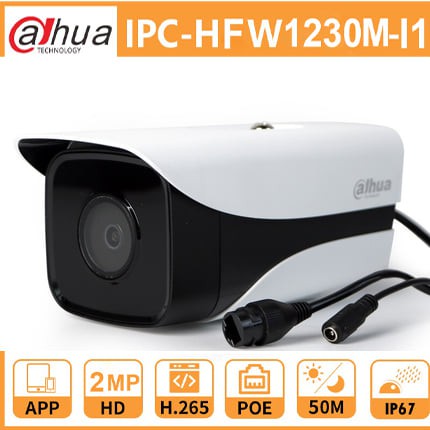 Camera Dahua IP 2.0MP IPC-HFW-1230M-I1 (có POE,hồng ngoại 50m)