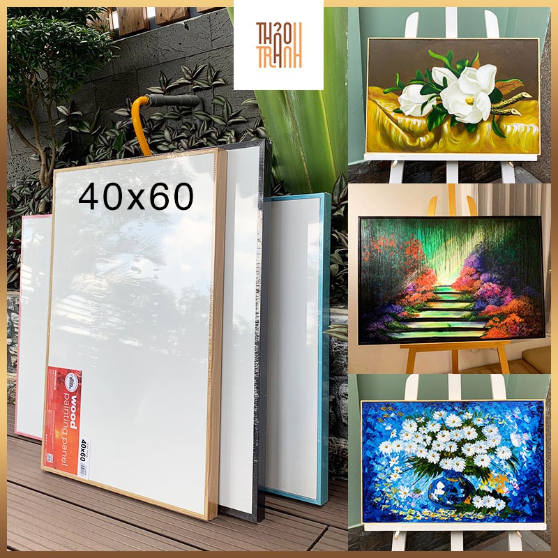 Phôi vẽ tranh trên gỗ  40x60, Phôi Vẽ tranh đóng Sẵn Khung - vẽ màu nước, acrylic, sơn dầu