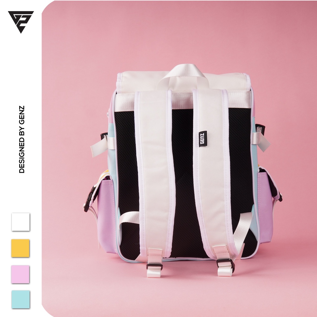 Balo ulzzang GENZ Backpack tone màu pastel trẻ trung