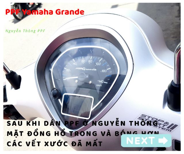 PPF Grande 2019 đến 2022 miếng dán bảo vệ mặt đồng hồ xe Yamaha Grande