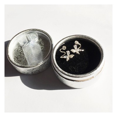Khuyên tai bạc TLEE cánh bướm cách điệu sang trọng TLEE JEWELRY B0310