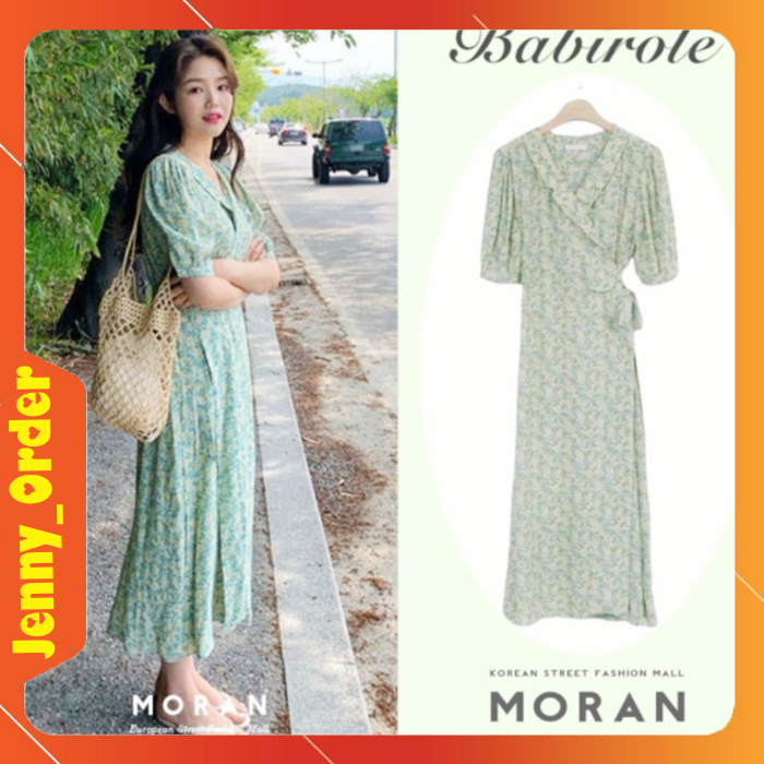 Váy Moran Hoa Nhí Xanh Lá