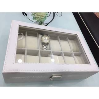 Hộp đựng đồng hồ 12 chiếc - màu trắng
