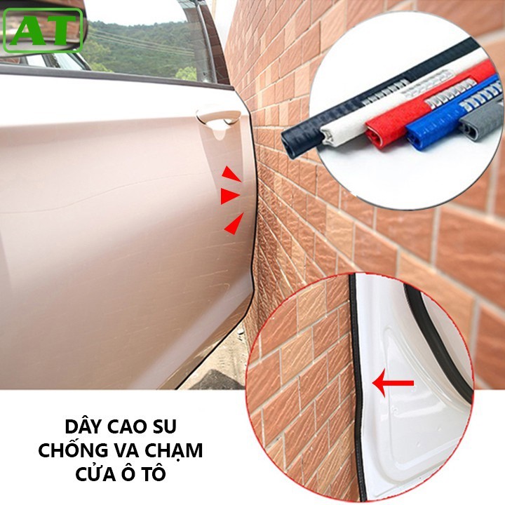 Nẹp Viền Cửa Chữ U Lõi Thép - Chống Va Đập Cánh Cửa Ô Tô – Cuộn 5M