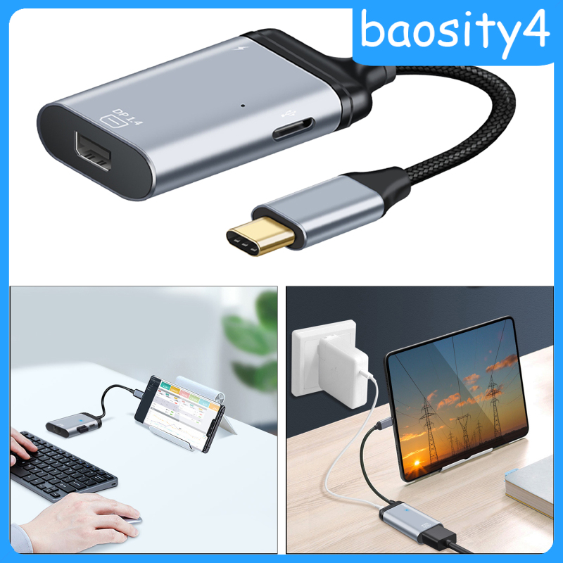 [baosity4]Portable 4 in 1 4K Cable USB 2.0 Type C to HDMI Adapter Mini Hub VGA DP for  Pro HDMI to USB C Adapter