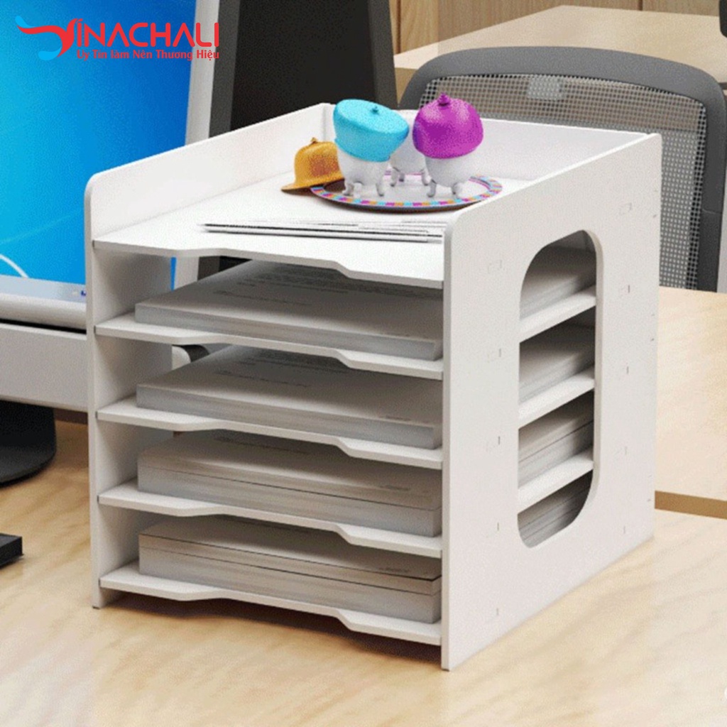 Giá đựng tài liệu, giá để hồ sơ cao cấp chất liệu gỗ nhựa chịu lực chống cong vênh mối mọt