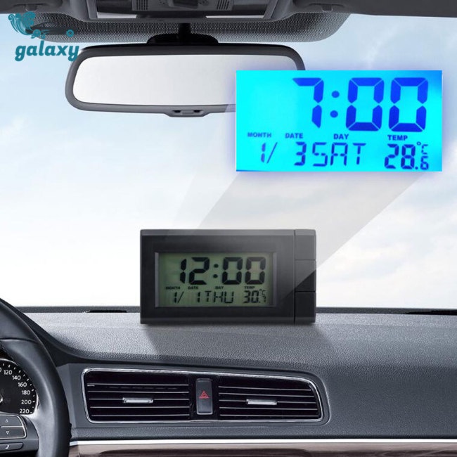 Galaxy Đồng Hồ Kỹ Thuật Số Tự Động Mini Có Đèn Nền Ngày Tháng Trang Trí Xe Hơi