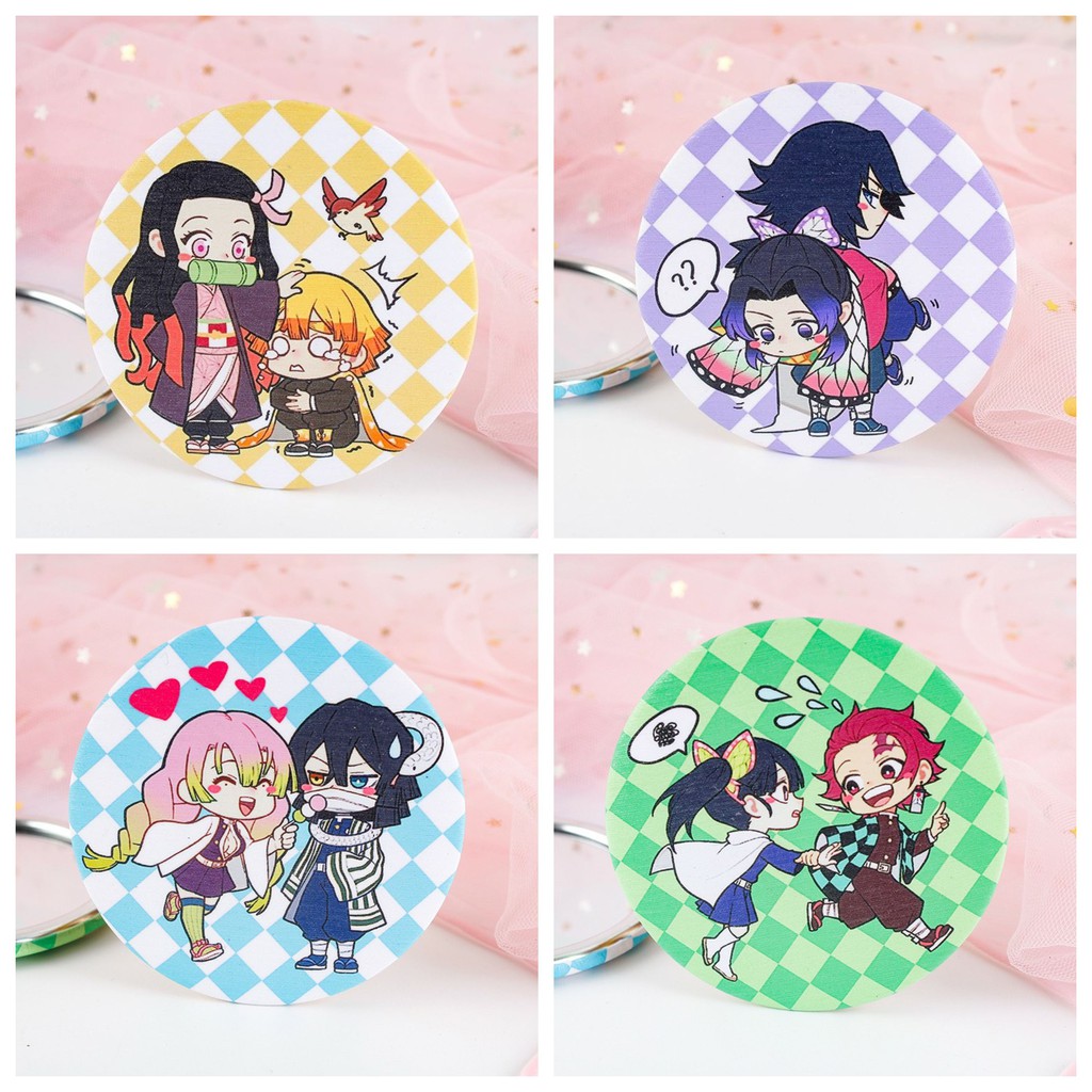 Huy hiệu cài áo IN HÌNH Kimetsu no Yaiba Thanh gươm diệt quỷ anime chibi dễ thương tiện lợi m5