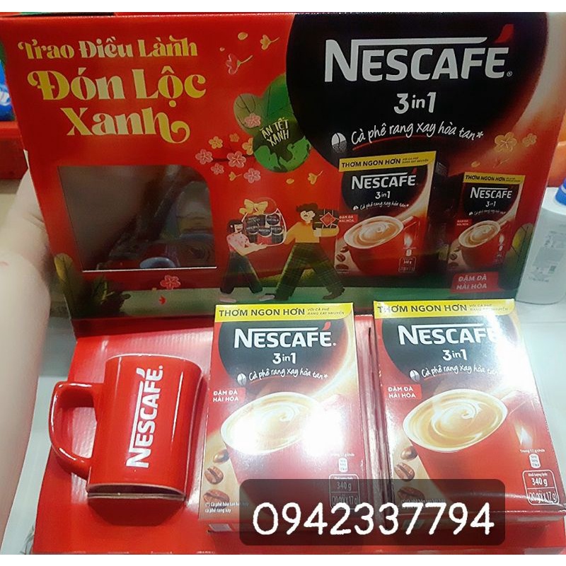 Bộ quà tặng 2 hộp Nestcafé 3in1 đậm đà hài hòa tặng 1 ly sứ Nestcafé