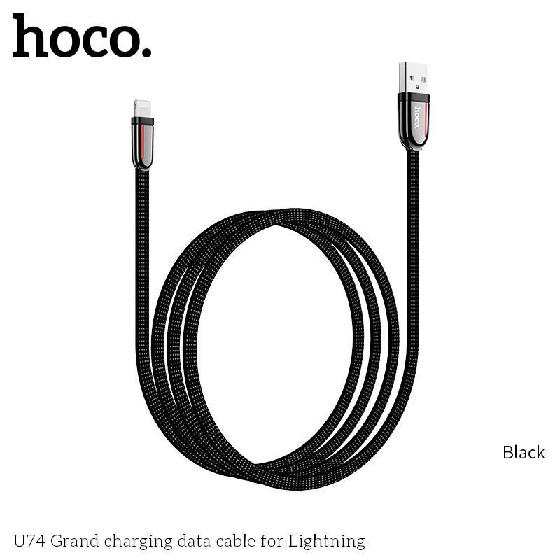 Cáp sạc nhanh Hoco U74 hợp kim kẽm 2.4A cho iPhone, iPad, Android dây dài 1.2m
