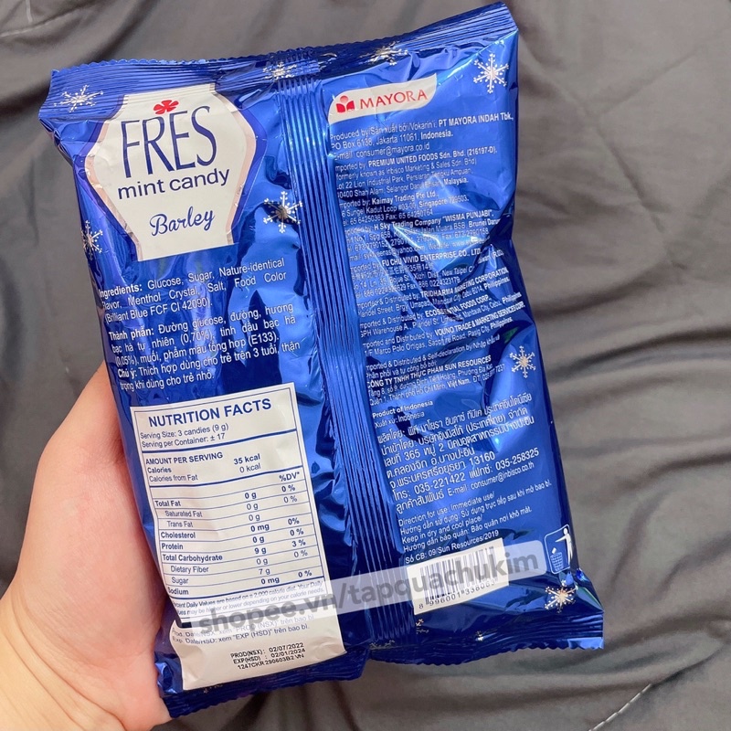 Kẹo bạc hà FRES MINT hương BARLEY gói 150G  Indonesia