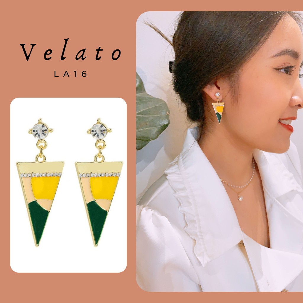 Khuyên tai nữ tam giác đẹp phong cách cá tính Velato LA16