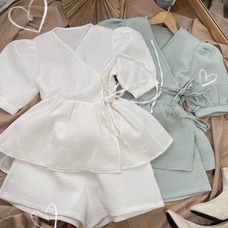 Set áo chéo quần short lưng thun