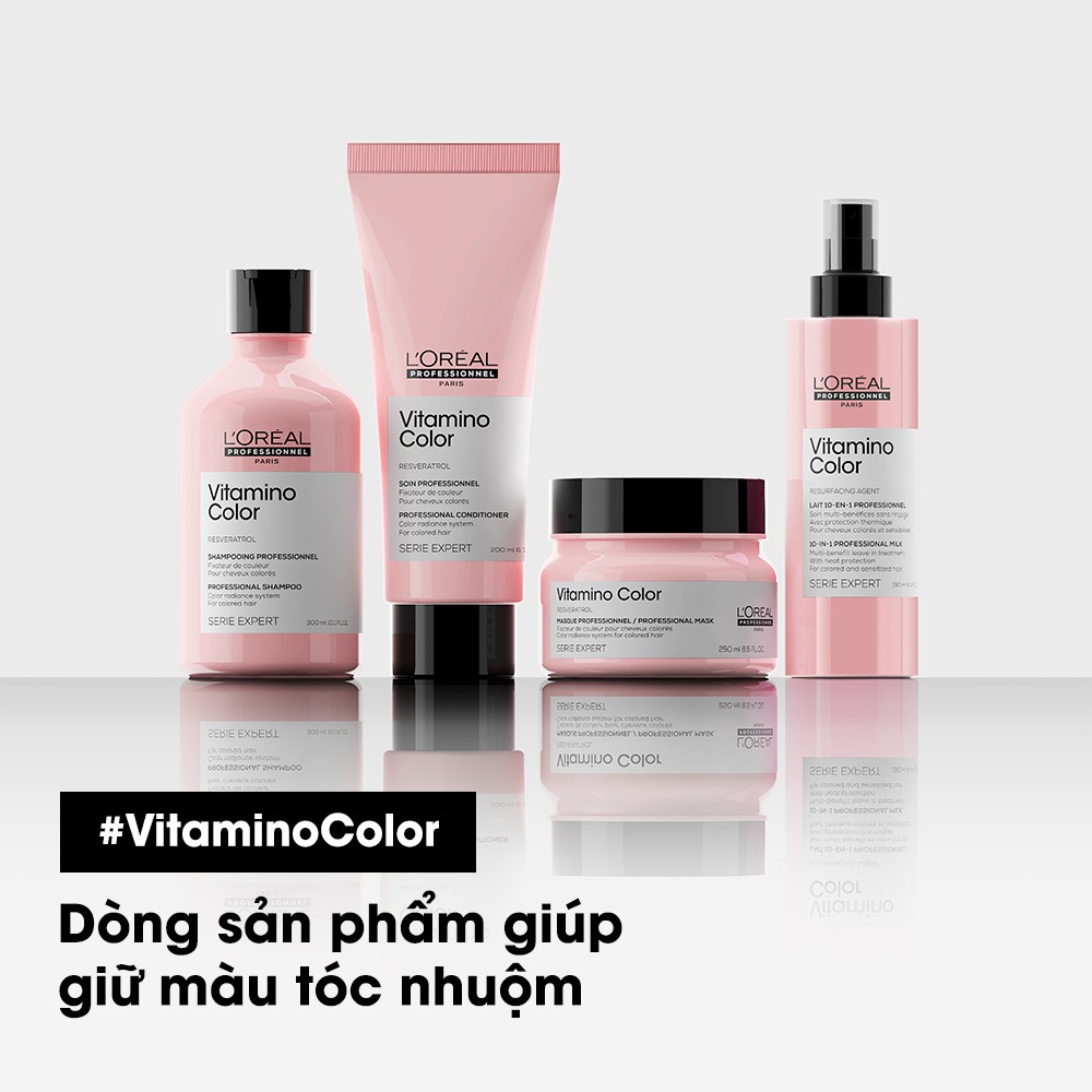 [New 2021] Combo gội và mặt nạ giữ màu tóc nhuộm l'oreal Serie Expert Vitamino Color 500ml/250ml