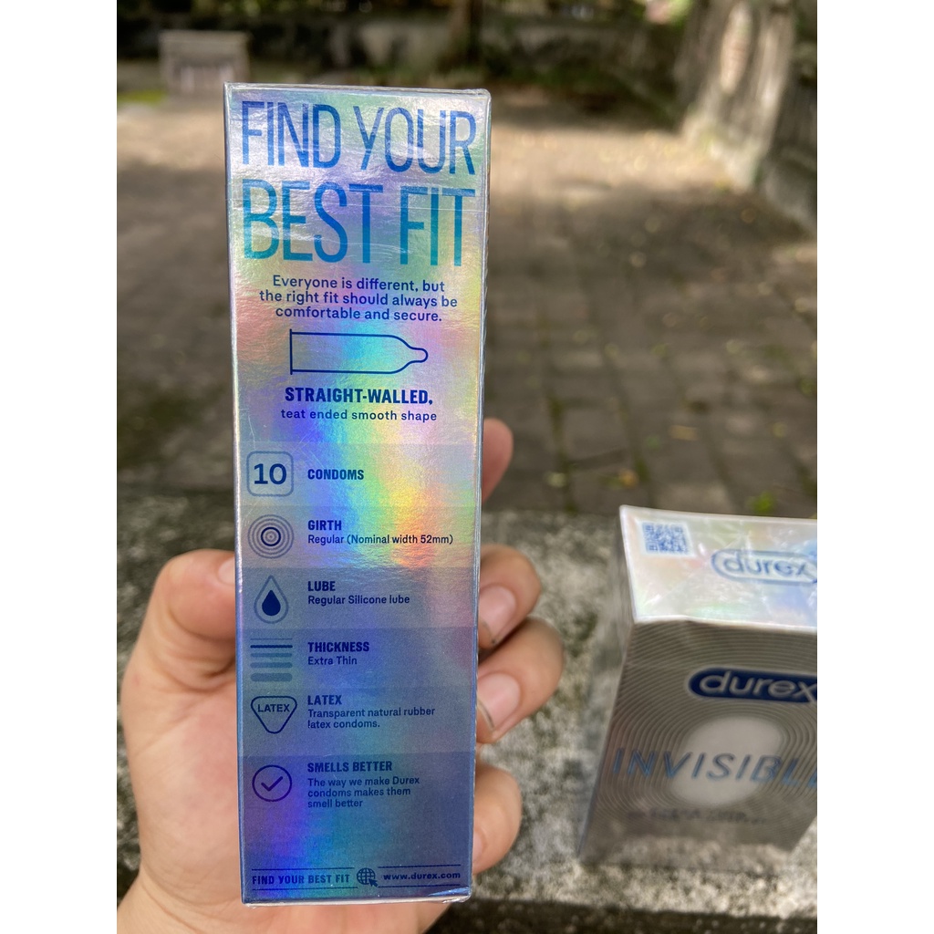 BAO CAO SU DUREX INVISIBLE EXTRA THIN EXTRA SENSITIVE HỘP 10 CÁI