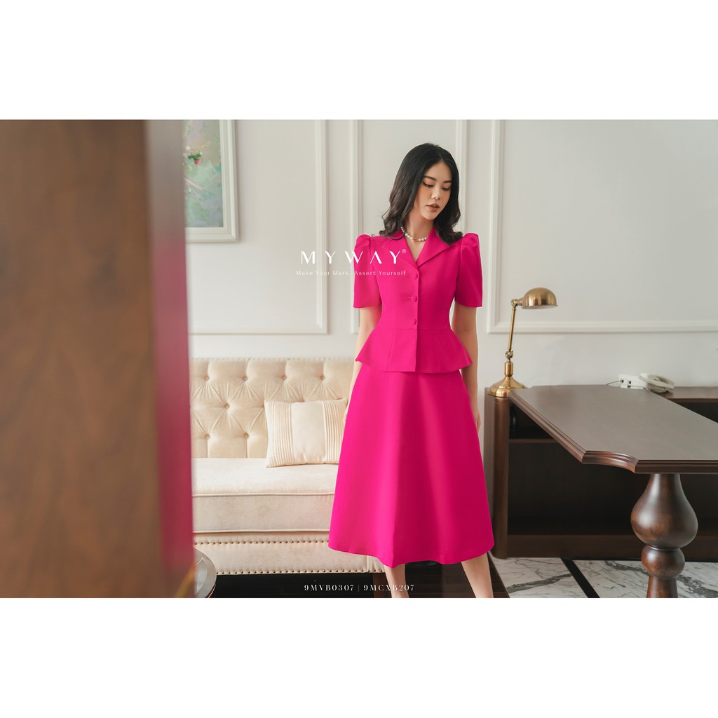 Chân Váy Nữ My Way Dáng Xòe Cạp Cao Sang Trọng 9MCXB207