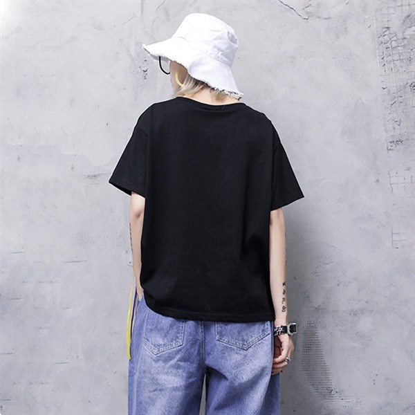 Áo Thun Mushroom Lee - Màu Đen - Ruy Băng Tua Rua 4 Màu