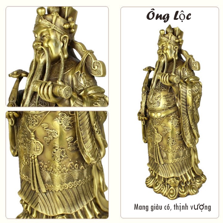 Tượng tam đa đúc đồng cao cấp mang lại bình an cho gia đình - br00609