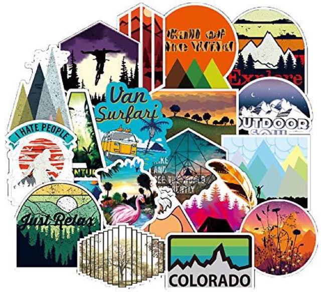 Set 30-50 sticker hoàng đặc wilderness nature ép lụa/ hình dán động vật hoang dã