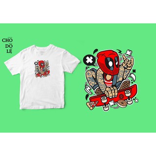 Áo thun unisex cotton 100% in hình Super Heroes Series - Deadpool Skater