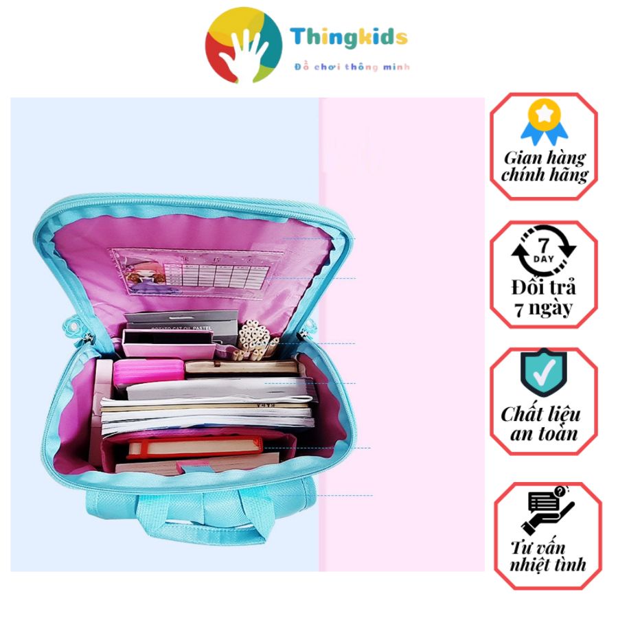 Balo học sinh cấp 1 cấp 2 hình cô gái chống gù lưng siêu nhẹ Miss Flower - Thingkids