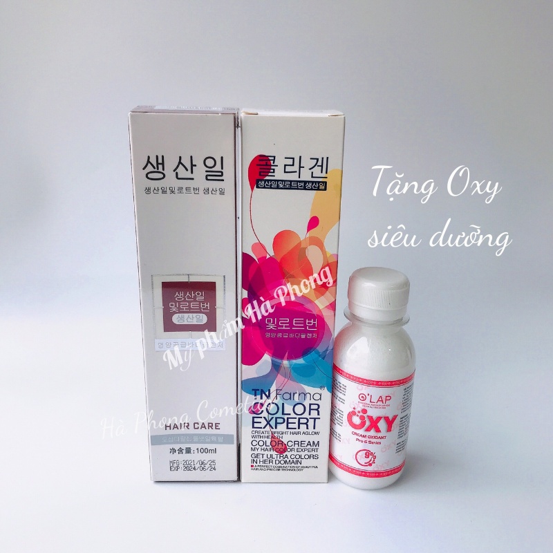 Thuốc Nhuộm Tóc Xanh Đen Dương Khói Xanh Dương Tặng Kèm Oxy Trợ Nhuộm (100ml)