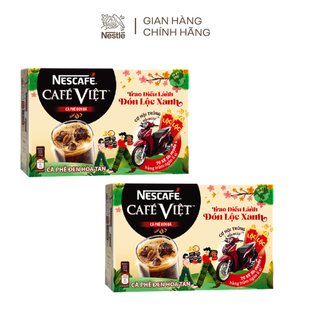 Combo 2 hộp cà phê hòa tan Nescafé café Việt đen đá (Hộp 15 gói x 16g) | BigBuy360 - bigbuy360.vn