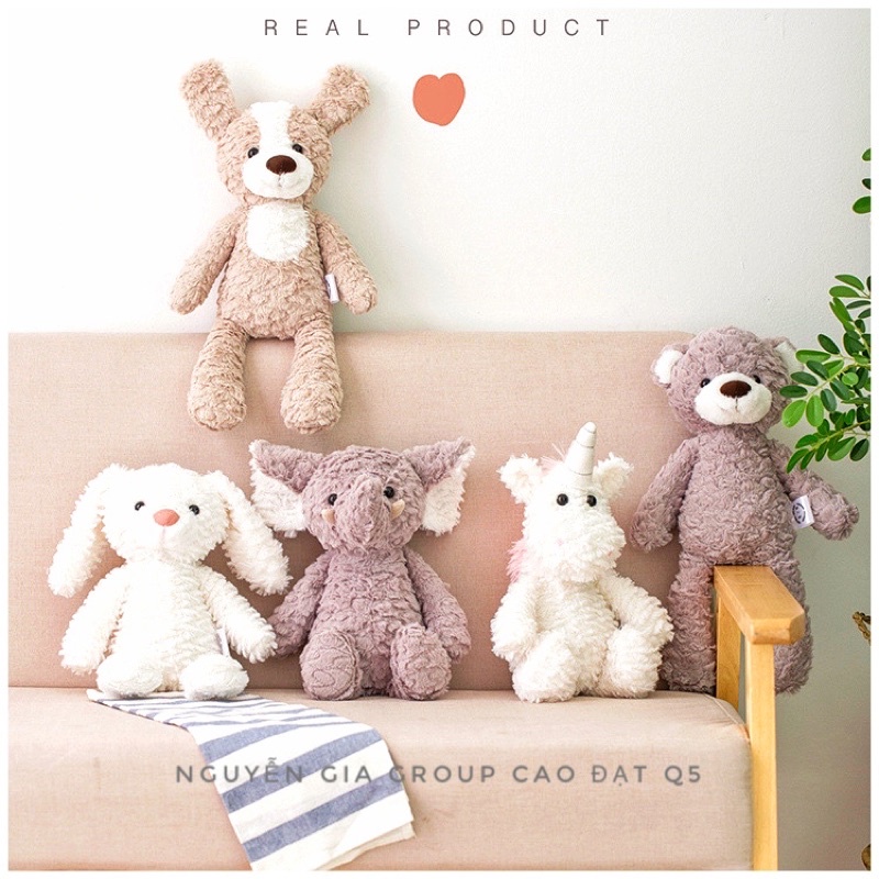 combo 2 bé thú nhồi bông chó corgi 38cm + gấu brown 38cm- gấu bông, thú bông cao cấp tại Nguyễn Gia group Cao Đạt Quận 5