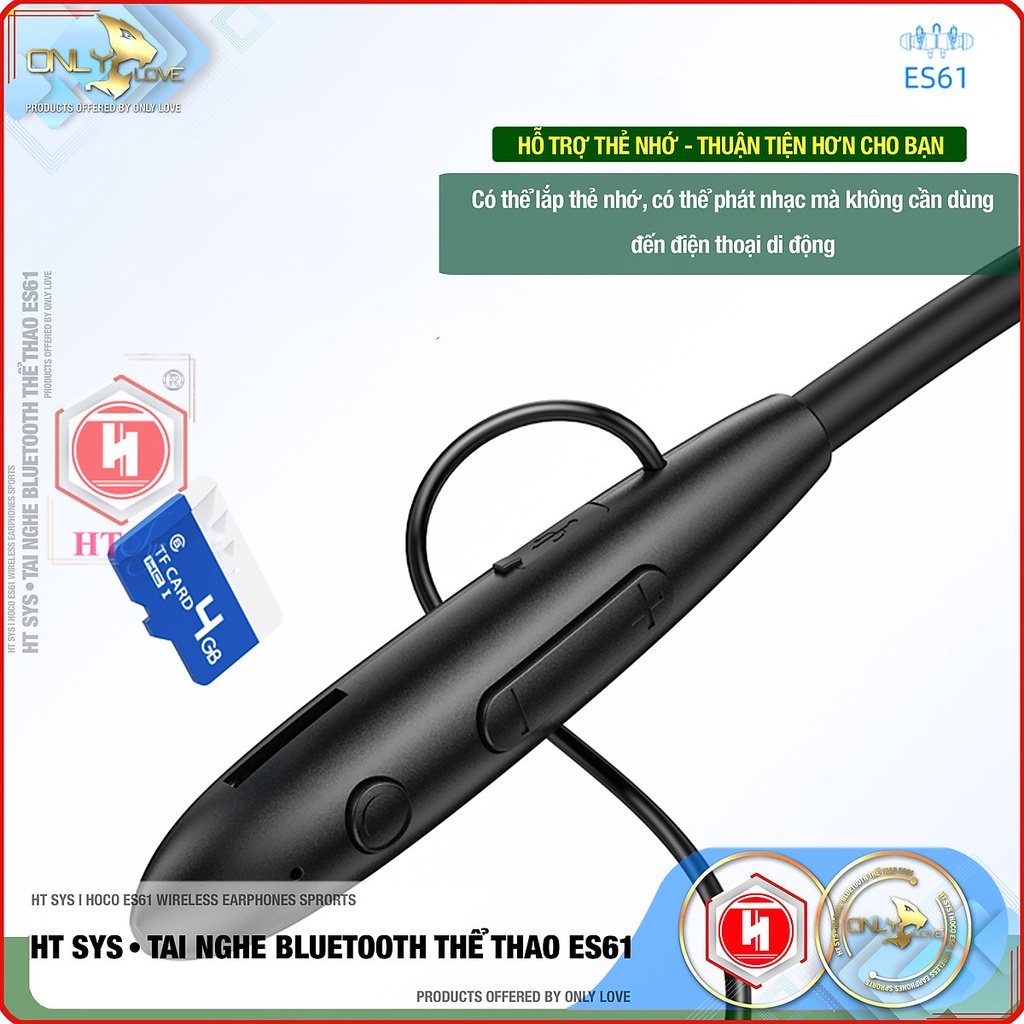 Tai nghe Bluetooth hoco ES61 Freeship Tai nghe thể thao - tai nghe true wireless - tai nghe đeo cổ - HÀNG CHÍNH HÃNG