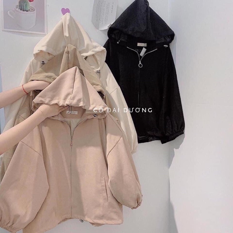 Áo khoác nữ nhung 3 màu basic mặc thu đông form rộng tay bồng, Áo khoác Basic Nhung Gân Ulzzang