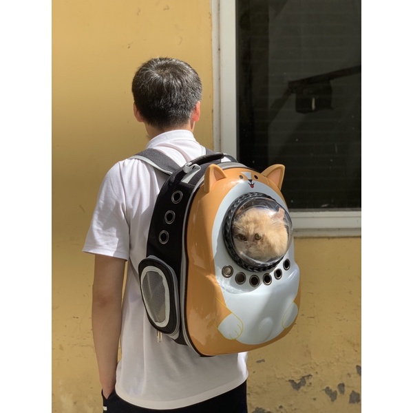 [Mã PET50 giảm 10% - tối đa 50K đơn 250K] [Hàng cao cấp]Balo phi hành gia cho chó, mèo mẫu Corgi Cao cấp, có cửa hông