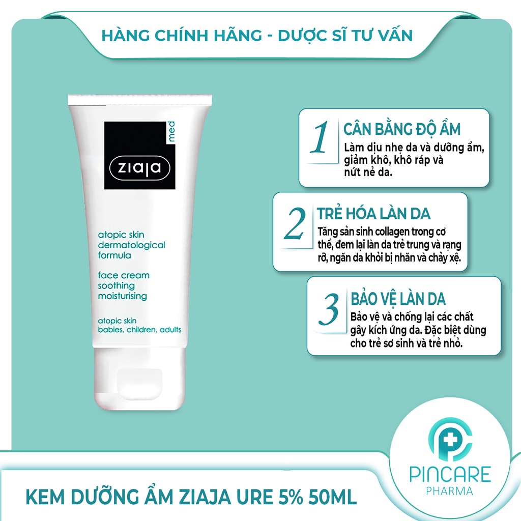 Kem dưỡng ẩm Ziaja URE 5% 50ml - Hàng chính hãng - Nhà thuốc Pincare