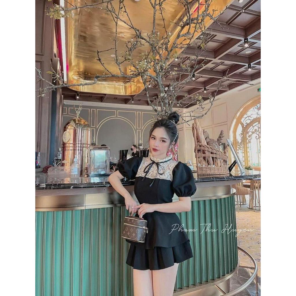 Áo babydoll cổ nơ nhỏ điệu đà