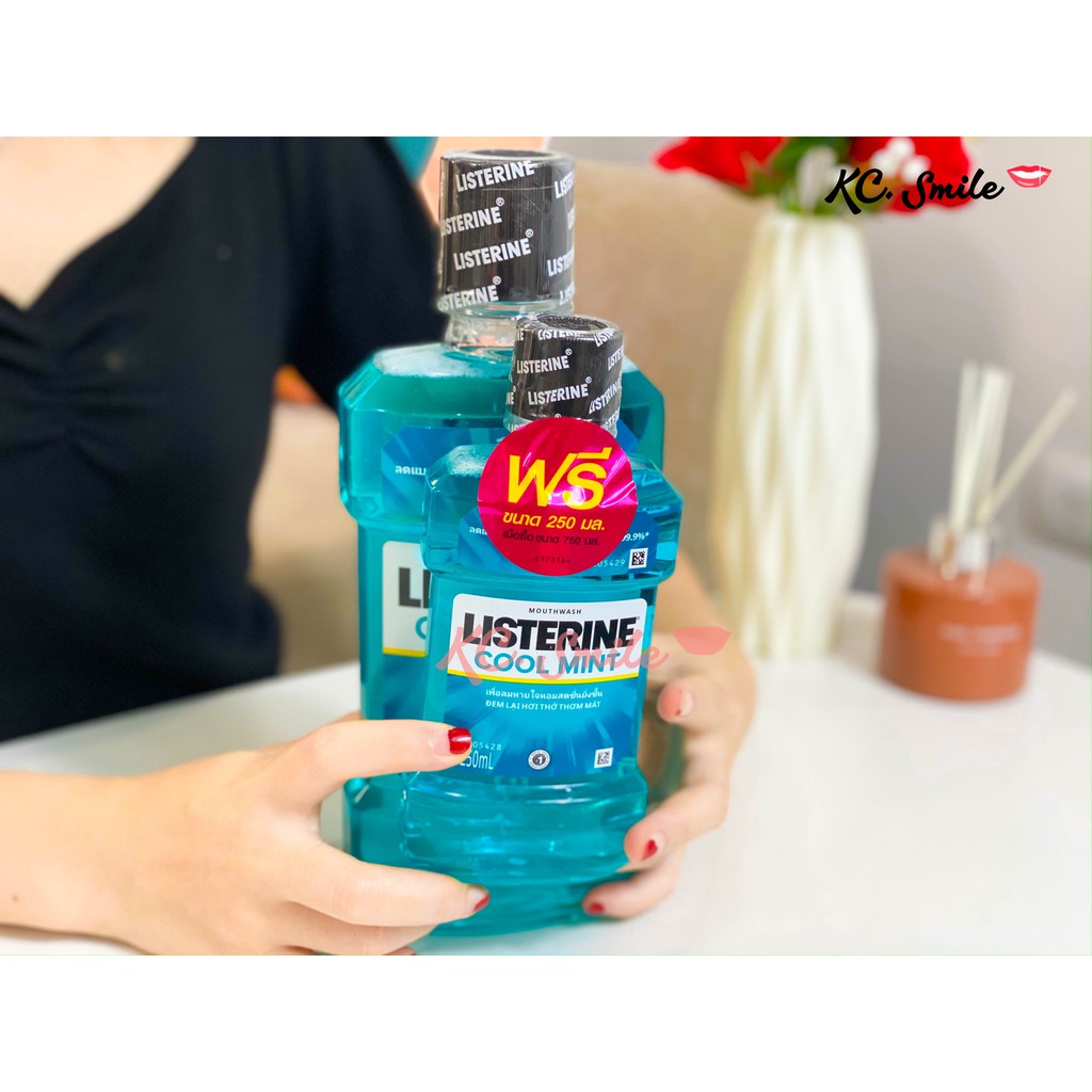 750ml - Nước súc miệng Listerine Cool Mint - Giúp hơi thở thơm mát và sạch khuẩn 99%