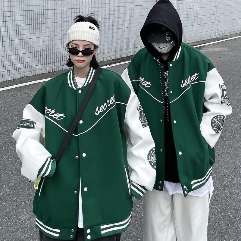 Áo khoác bóng chày in họa tiết phong cách hiphop thời trang cá tính cho nam và nữ