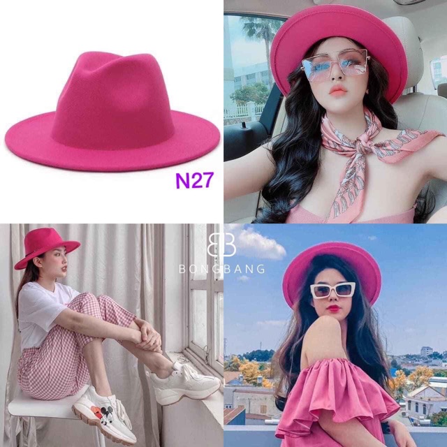 Mũ nỉ - mũ cao bồi nữ nhiều màu