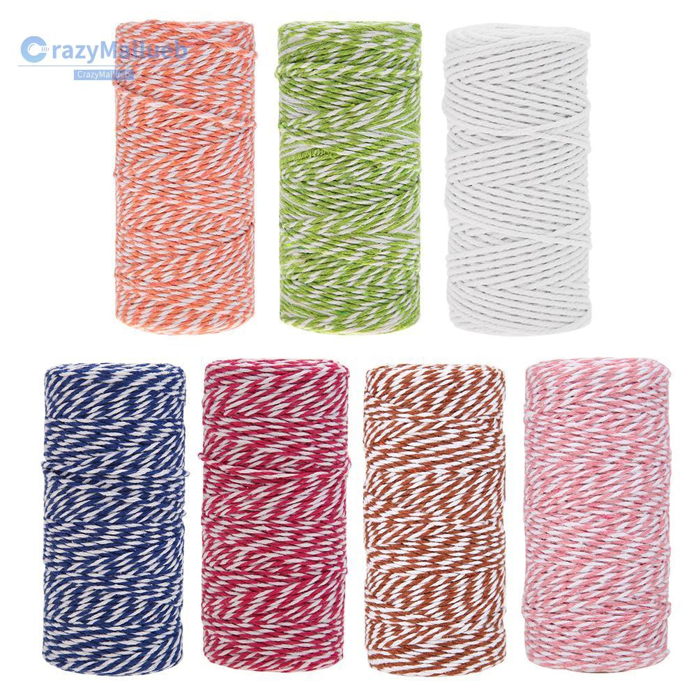 Cuộn dây cotton 100m phối màu xinh xắn chuyên dụng để làm thủ công