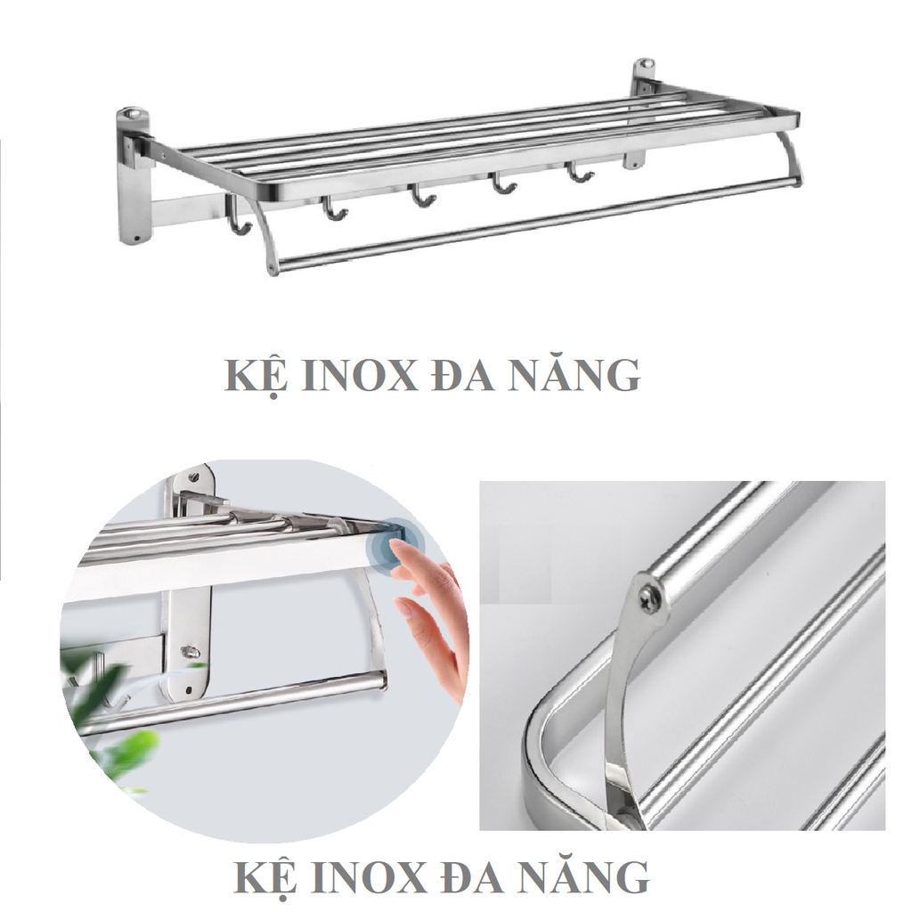 Kệ Treo Khăn Tắm Đa Năng Chất Liệu Inox Siêu Bền - Kệ Inox Treo Khăn Tắm Đa Năng Kích Thước 60x24x17cm