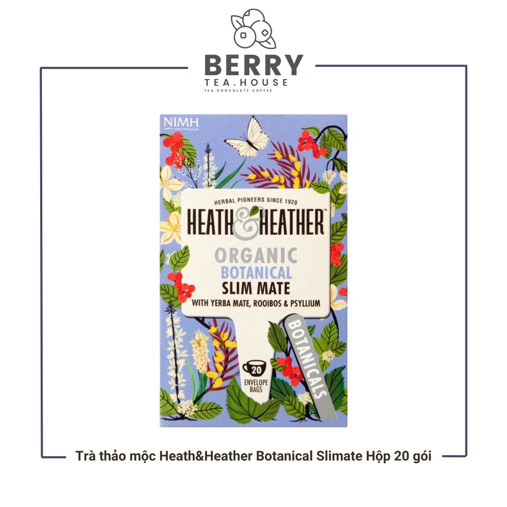 Trà thảo mộc hỗ trợ giảm cân Heath&Heather Botanical Slim Mate hộp 20 gói