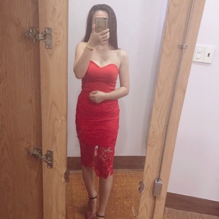 Đầm body cúp ngực phối ren sang chảnh, tuyệt đẹp
