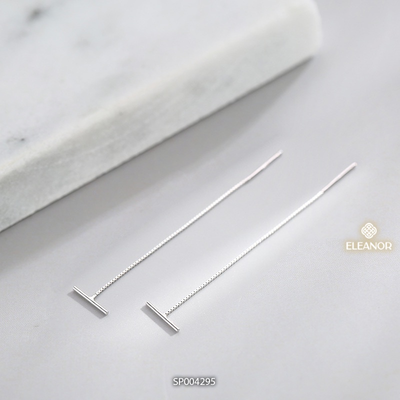 Bông tai nữ dáng dài Eleanor Accessories sợi mảnh mặt thanh ngang phụ kiện trang sức 4295