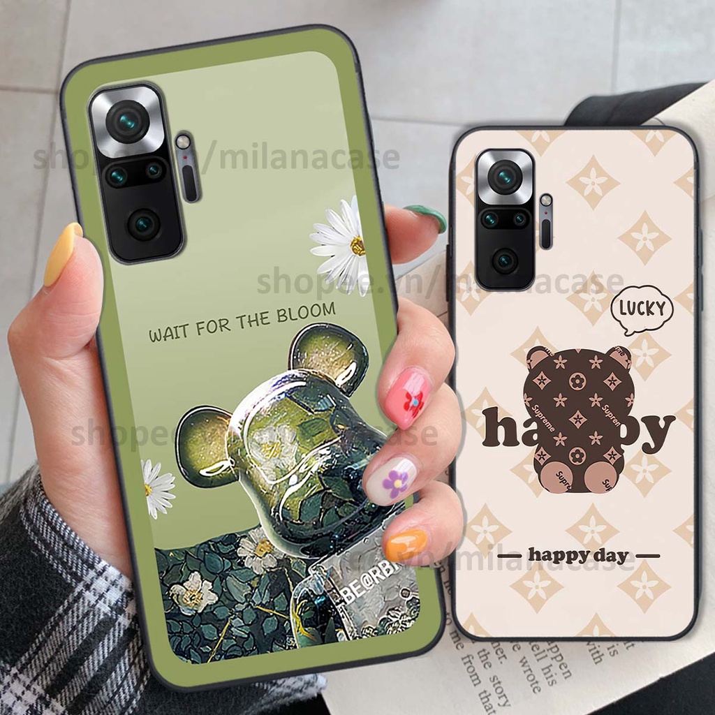 Ốp Xiaomi Redmi Note 10 / Note 10 Pro gấu be@rBrick gấu Teddy Kaws siêu đẹp, phong cách, cá tính