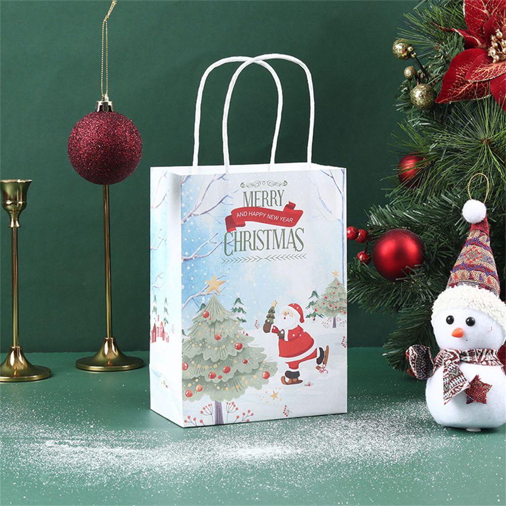 LAKAMIER Set 1 / 10 Túi Đựng Kẹo Giáng Sinh Có Tay Cầm