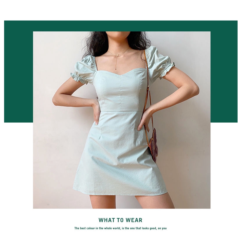 Đầm Tay Phồng Cổ Vuông Phong Cách Cổ Điển Thanh Lịch Cho Nữ | BigBuy360 - bigbuy360.vn