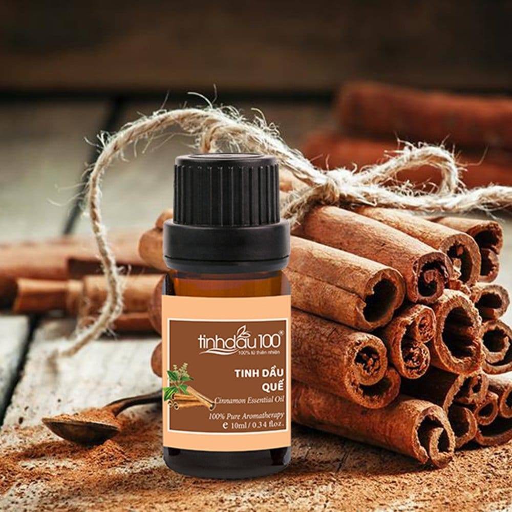 Tinh dầu quế nguyên chất xông phòng khử mùi, lau nhà đuổi muỗi, côn trùng lọ 10ml Tinh Dầu 100 Official