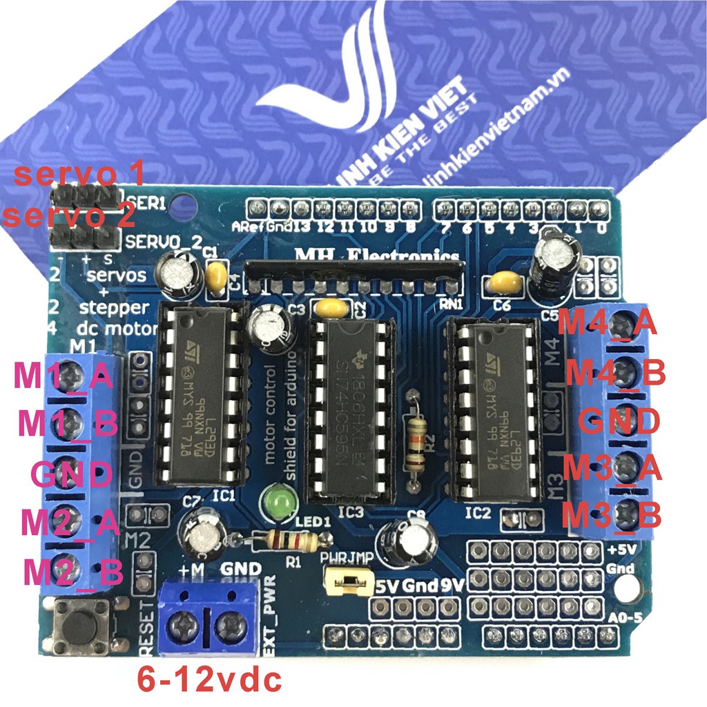 Module điều khiển động cơ Arduino Motor Shield L293D - X2H1
