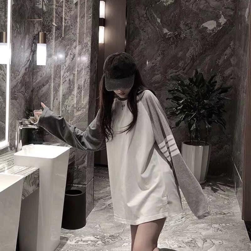 Áo thun dài tay TB kẻ 3 sọc ngang unisex