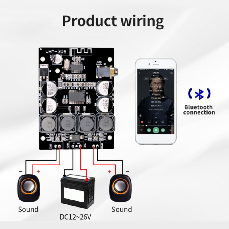 Bảng Mạch Khuếch Đại Âm Thanh Bluetooth Kỹ Thuật Số Yin Tpa3118 2x30w 12v 36v