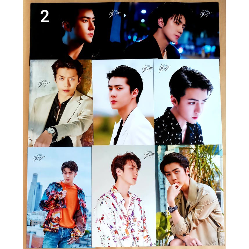 Bộ 8 poster chữ ký EXO Chanyeol Baekhyun Sehun