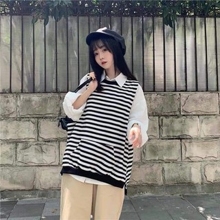 SET ÁO SƠ MI NỮ + ÁO GILE NỮ KẺ HÀN QUỐC SIÊU HOT